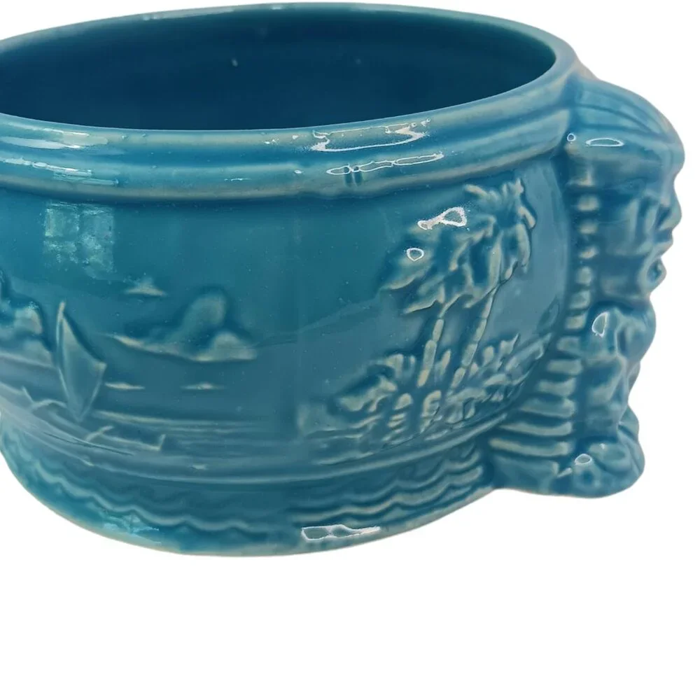 Tiki Farm Grass Skirt Blue Punch Bowl Pacific Beach CA 5